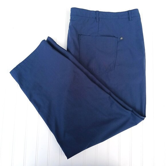 01 ALGO Pants 52 x 30 Navy Blue Performance Fit Moisture Wicking UPF 40 Mens - Picture 1 of 13